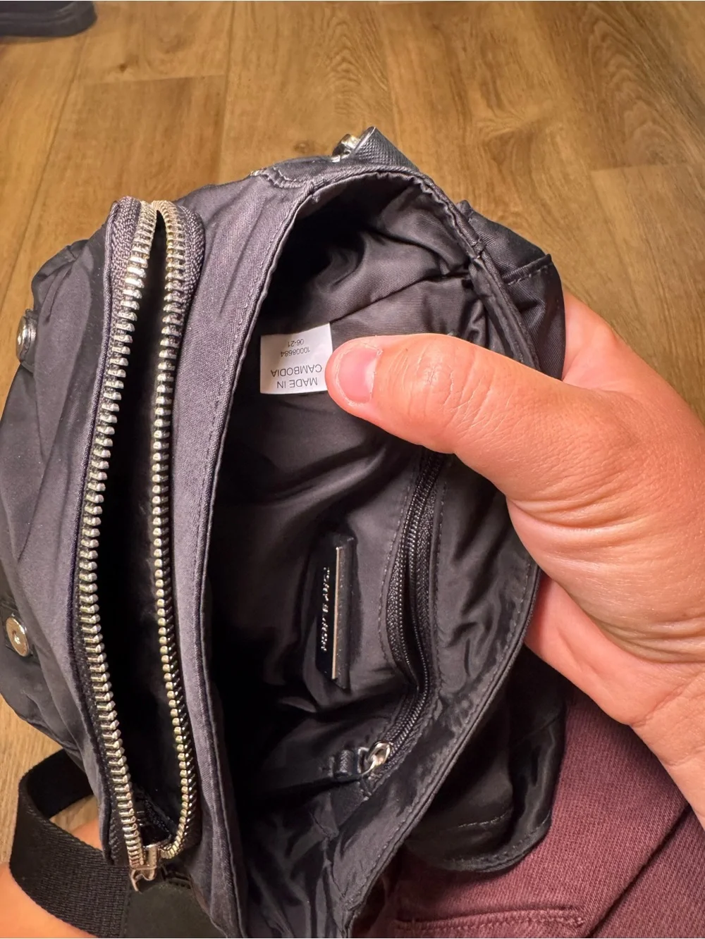 Tory Burch Black Nylon Crossbody Bag with Buckle Accents